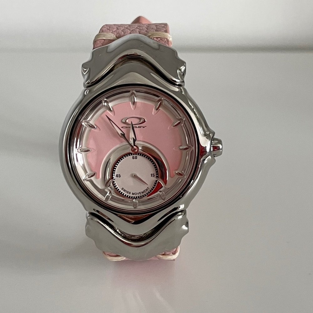 Oakley Jury Watch with Pink Dial, Sapphire Crystal and Pink Leather Strap